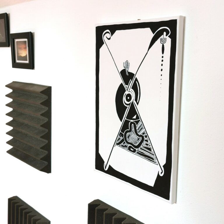 Permanent Marker auf Leinwand, A3